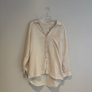Sigrid Olsen Light Beige Linen Shirt
